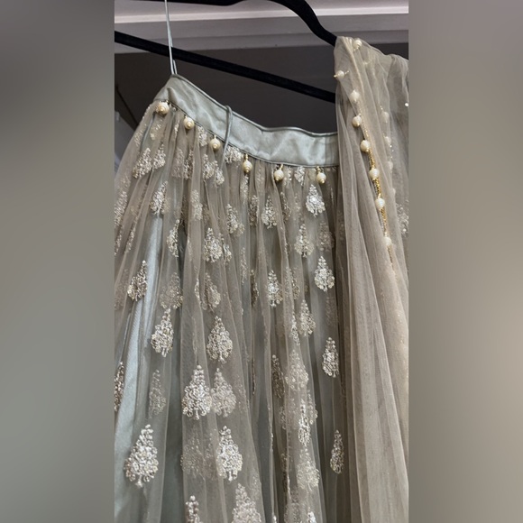 Anisha Shetty Grey Lehenga NWOT - Picture 6 of 10